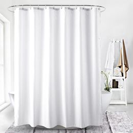 Waterproof White Polyester Shower Curtains Hotel Bathroom Door Curtains