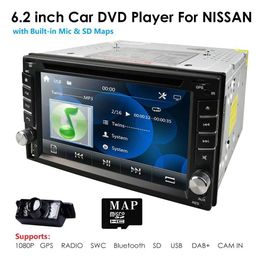Evrensel Araba Ses Radyo Çift 2 Din DVD Oynatıcı GPS Navigasyon Dash 2Din PC Stereo Kafa Ünitesi Video RDS USB Ücretsiz Harita Cam