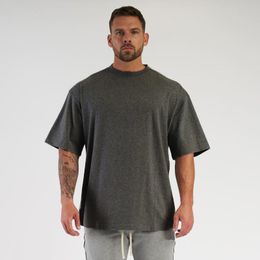 Oversized Loose Short Sleeve T Shirt Mens Fashion Streetwear Fitness lifestyle T-shirt Summer Brand Gym Clothing Workout Tshirt 210421