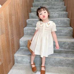 Children's Clothing Girls Summer Dress 2021 New Kids Girls Princess Dress Baby Embroidered Flower Girls Dress Q0716