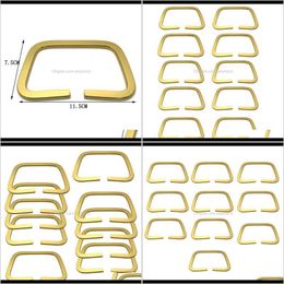 Notions Tools Apparel Drop Delivery 2021 10Pcs Metal D Rings Gold Hardware Bags Ring For Sewing Keychains Belts And Dog Leash Hand Diy Access