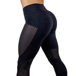 Women High Waist Yoga Pants Seamless Patchwork Leggings Sport Workout Running Fitness Sportswear Gym Solid Color Tights Black H1221