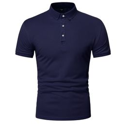 Solid colour short sleeve polo shirt men high quality brand men polo shirts casual Business Cosy polo shirt men 210401
