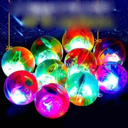 toy 5.5cm flashing crystal ball luminous elastic colorful jumping children's toys wholesale spread