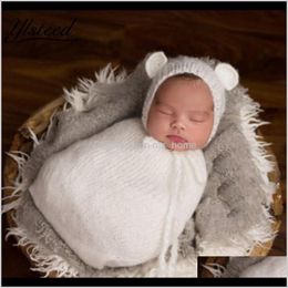 Bags Nursery Bedding Baby Kids Maternity Drop Delivery 2021 Crochet Soft Sleeping Bag Sleep Sack Mohair Bear Hats Knitted Born Wraps Baby Pog