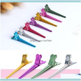 Rubber Bands Jewellery Jewelry6Pcs Stainless Steel Metal Duck Mouth Hair Clips Professional Dressing Salon Clamps Beauty Styling Tools Diy Hom