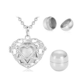 Wholesale stainless steel heart-shaped hollow openable cremation pendant necklace for human/pet ashes memorial