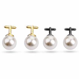 2022 new Men women's pearl cufflinks French business shirt sleeve cuff links buttons fashion Jewellery will and sandy new