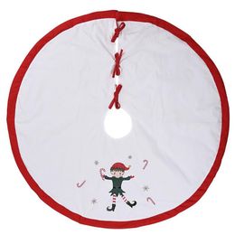 Christmas Decorations 120cm Tree Skirt Red And White Elfs Carpet Merry Decoration For Home Skirts Year