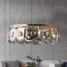 Pendant Lamps Copper Post Modern Light Luxury Simple Living Room Lamp Dining Bedroom Villa Chandelier 2021 Designer