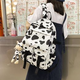Backpack EnoPella Women Cow Girl BookBag Fashion Ladies Cute School Bag Nylon Waterproof For Teenager Kawaii Students Mochila