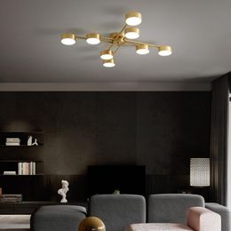 Living Room Ceiling Lamp Copper Simple Modern Bedroom Creative Personality Romantic Warm Lighting LED Lamps Pendant