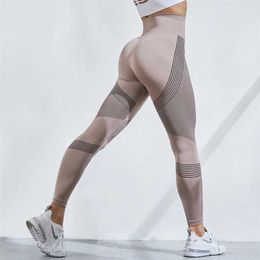 CHRLEISURE High Waist Leggings Women Bubble Butt Workout Gym Leggings Sports Stretch Fitness Pants 211014