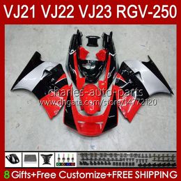 Body For SUZUKI RGV-250 Panel RGV250 SAPC silvery red VJ22 RVG250 VJ 22 20HC.22 RGVT-250 90 91 92 93 94 95 96 RGVT RGV 250CC 250 CC 1990 1991 1992 1993 1994 1995 1996 Fairing