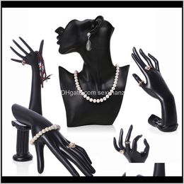 Packaging & Drop Delivery 2021 Resin Mannequin Stand Necklace Earring Rack Ring Bracelet Jewellery Holder Display Props Hand Portrait Model Iqg