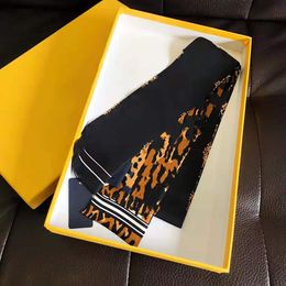 Without box Fashion leopard print scarfs Various styles of ribbons box bag backpack wrist scarf design scarf women wraps silk shawls