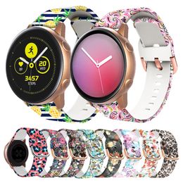 Silicone Print Straps for Samsung Galaxy Watch Active Smart Watches Strap 20mm 22mm 40 Colours Printed