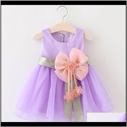 Baby Girls Big Bow Tie Infant Party Cottonvoile Sleeveless Toddler Girl Clothes Ball Gown Mini Fudsq Dresses Zujlj