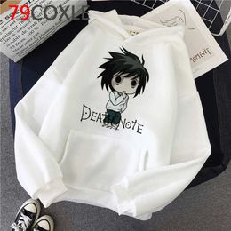 Hot Japanese Anime Death Note Graphic Hoodies Men Kawaii Winter Warm Harajuku Streetwear Fashion Funny Unisex Sweatshirts Male H0909