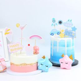 Other Event & Party Supplies 1 Set Cake Toppers DIY Baby Girl Ice Cream Car Cupcake Topper Flags Kids Boys Girls Happy Birthday Decorations