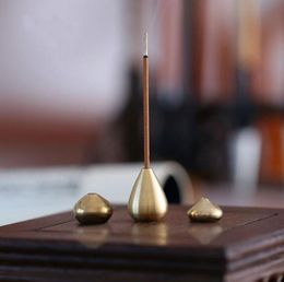 200pcs Water Drop Shape Incense Stick Holder Brass Small Censer Accessories Mini Copper Incense Stick Holder Home Decor