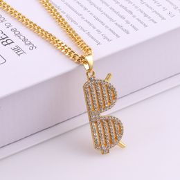 Sunglasses hip hop necklace accessories strip full rhinestone Jewellery for brother members birthday gifts