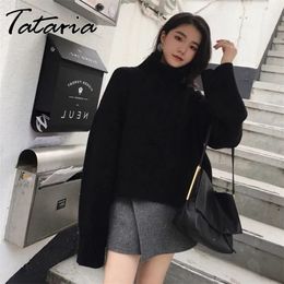 Turtleneck Thick Winter Sweater Women Pullover Girls Tops Loose Autumn Female Knitted Outerwear Sweaters Warm Oversize 210514