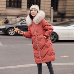 Arrival Korea Fashion Women Winter Jacket Cotton Padded Warm Thicken hooded Print Parkas Ladies Casual Coat Long Coats D272 210512