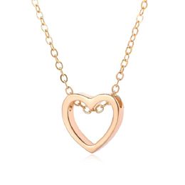Fashion necklace heart black gold sliver Colour hollow simple Jewellery women wedding gift