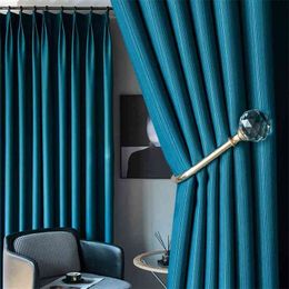 Full Blackout Curtains Finished Custom Thick Jacquard For Bedroom Living Room Insulation Soundproof Curtain 210913