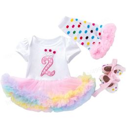 Girl's Dresses 2nd Birthday Tutu Skirt Dress Outfit Set Girls Boutique Clothing 2 Years Old Baby Outfits