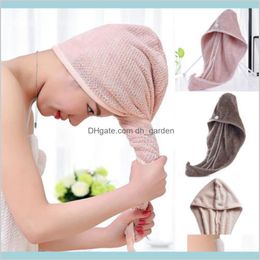 Caps Bathroom Accessories Home Garden Magic Microfiber Hair Fast Drying Dryer Bath Wrap Hat Quick Shower Cap Turban Towel Dry 4Style R