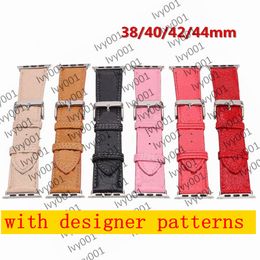 M designer Watchbands for watch strap 41mm 45mm 42mm 38mm 40mm 44mm iwatch 1 2 3 4 5 6 7 bands Leather Strap Bracelet Fashion Stripes ivy001