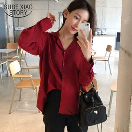 fashion autumn women blouses loose solid color female chiffon long sleeve women shirts clothes feminine blusas 1697 50 210528