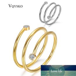 Fashion Women Winding Rings With Crystals Wholesale Stainless Steel Wide Band Ring Jewellery Accessories Drop Shipping Factory price expert design Quality