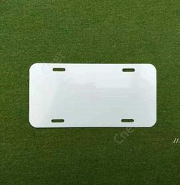 Sublimation Aluminium Licence Plate Blank White Aluminium Sheet DIY thermal transfer advertising plates custom 15*30cm 4holes DAC140
