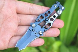 Top Quality Butterfly Knives 440C Black Oxide Blade Stainless Steel Handle EDC Pocket Knife Outdoor Camping Hiking Bottle Opener With Retail Box