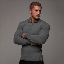 New Brand Polo Shirt Mens Casual Fashion Breathable Cotton Polo Tshirt Men Business Long Sleeve High Quality Poloshirt Men 210421