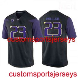 Stitched 2020 Men's Women Youth Miller Washington Huskies Black NCAA Football Jersey Custom any name number XS-5XL 6XL