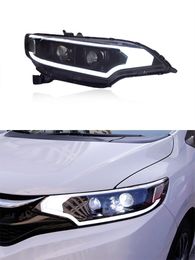 Car Styling Front Lights For Honda Jazz Fit LED Headlight 2014-2020DRL FIT Bi-xenon Beam Angle Eye Turn Signal Head Lamp