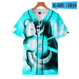 Custom Man Baseball Jersey Buttons Homme T-shirts 3D Printed Shirt Streetwear Tees Shirts Hip Hop Clothes Front and Back Print Good 052