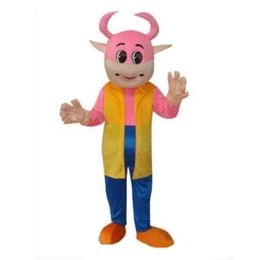 Halloween Pink cow Mascot Costume High quality Cartoon theme character Christmas Carnival Adults Birthday Party Fancy Outfit