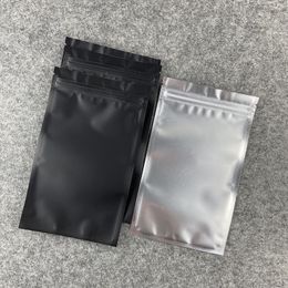 4x6 inches Smell proof foil bag back black Silvery Metallic Aluminum plastic pouch zipper Grip Seal DH7465