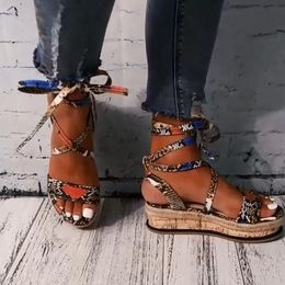 womens summer snake sandals platform heels cross strap ankle lace peep toe beach party zapatos sandals