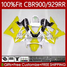 OEM Bodywork For HONDA CBR900 CBR929 RR 900CC 929CC 2000 2001 68No.150 CBR 900 929 RR CC CBR929RR 00-01 CBR900RR CBR 929RR 900RR 00 01 Injection Fairing Kit Yellow white