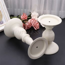 White Metal Candlestick Candle Holder Stand Wedding Party Table Decoration Gifts Drop 210722