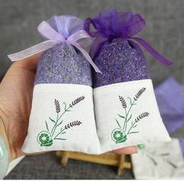 Wholesale 100Pcs Organza Bags Lavender sachets purple gauze bag wardrobe sweet bursa bag car DIY accessories Jewellery Packaging Wedding Gift Pouches