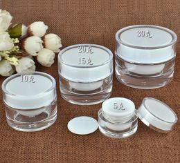 2022 5 10 15 20 30 50 G ML Empty Clear Bottle Upscale Refillable Acrylic Makeup Cosmetic Face Cream Lotion Jar Pot Bottle Container with liners