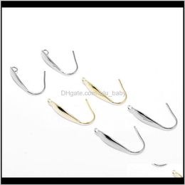 Hooks Findings & Components 100Pcs/Lot Sier Gold Colour Stainless Steel Ear Clasps Hook For Jewellery Making Earring Aessories Drop Delivery 20