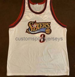 Mens Women Youth Champion Allen Iverson White Basketball Jersey Embroidery add any name number